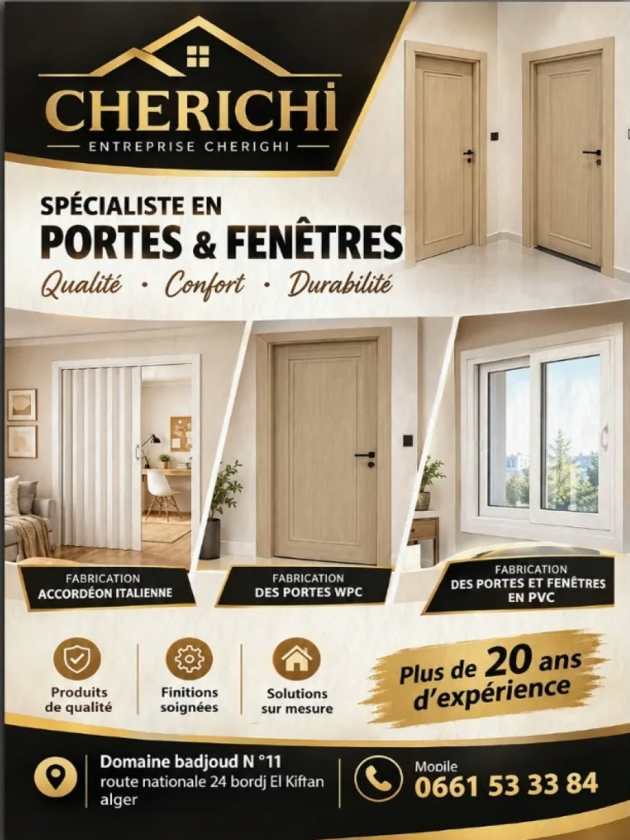 Brochure Ets CHERICHI — Spécialiste en Portes & Fenêtres